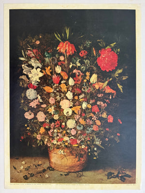 Flowers in a Brown Vase, Bruegel, on canvas commissioned by Rijkmuseum