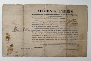1826 Maine Governor Albion K Parris Signed Commission State Seal