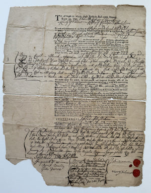 1735 Colonial Rhode Island Deed To Future Governor William Green
