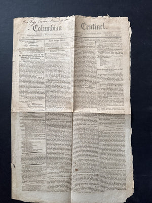 Columbian Centinel Newspaper, March 19, 1794