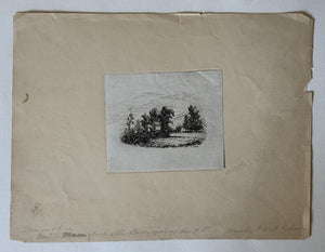 Frederick DeBourg Richards Etching In Brown Ink. Home Where Gen Mercer Died.