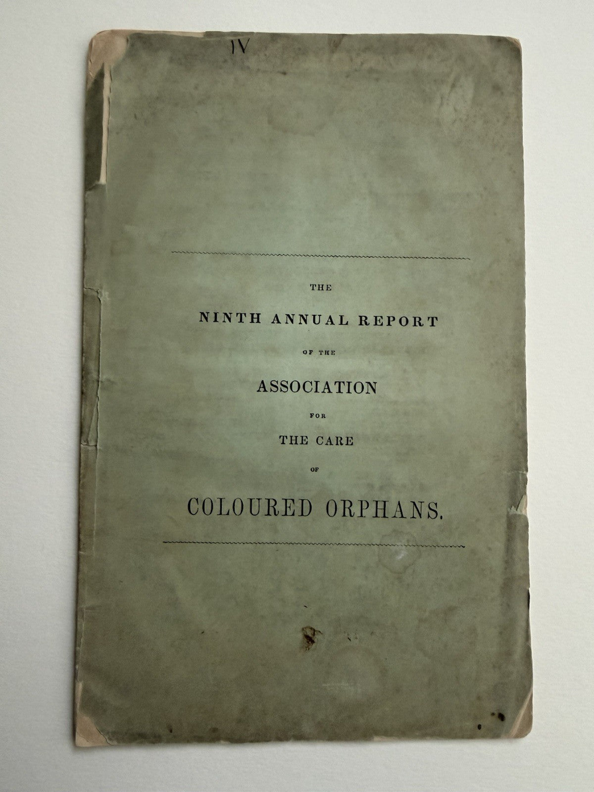 1845 Association For The Care Of Colored Orphans Philadelphia 