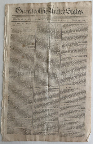 1791 Gazette Of The United States