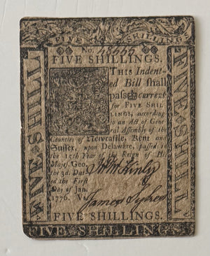 1776 Colonial Currency Delaware