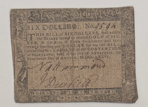 1776 Maryland Colonial Currency