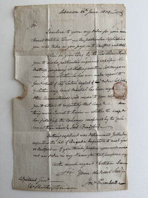 1804 Governor John Trumbull ALS Militia Letter To Huntington