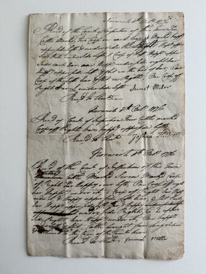 1776 Norwich Connecticut Livestock Inspection Manuscript
