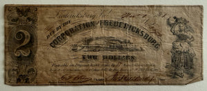 1861 Fredericksburg VA Civil War Obsolete Note