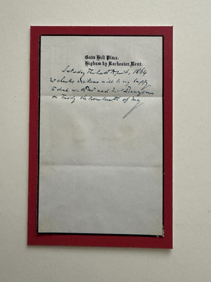 Charles Dickens Signed Dinner Invitation