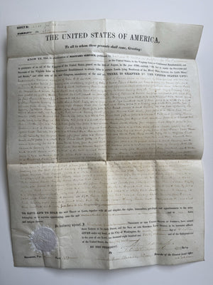 1861 Abraham Lincoln Presidential Land Patent