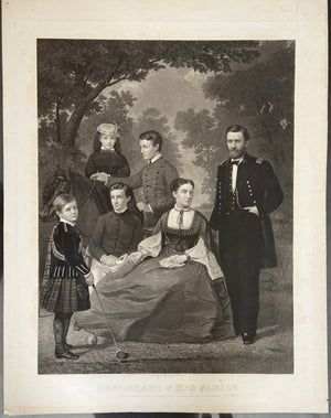 Gen. Grant & His Family, 1868 Lithograph