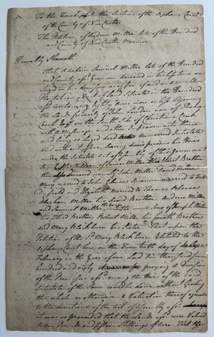 1760 Colonial Delaware Orphans Court Petition New Castle