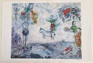Chagall, hand signed print, Paysage de Paris
