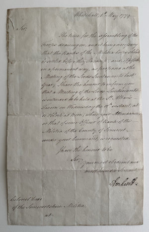 Revolutionary War Letter Signed By Lord Jeffrey Amherst - Whitehall - 1779