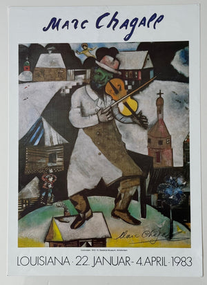 Hand Signed Chagall Print, The Fiddler