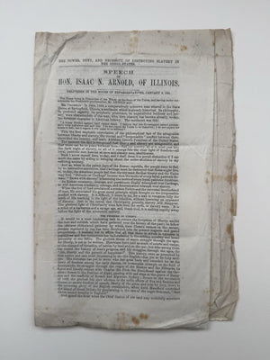 1864 Abolition Pamphlet Isaac Arnold, Destroying Slavery In Rebel States