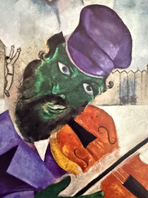 Hand Signed Chagall Poster, The Fiddler