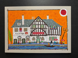 Okumura Yuzuru signed artist proof, Fish and Dagger