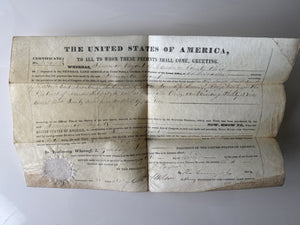 1849 Land Grant During Presidency Of Zachary Taylor