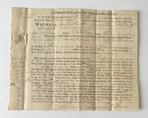 1811 Abraham Lincoln Signed  (not The President) Massachusetts Court Writ
