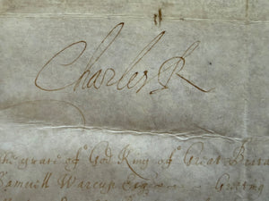 1643 King Charles I Signed Military Commission