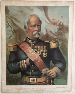 1873 Chromolithograph Of French President With Unknown Signature