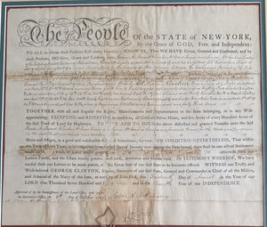 1786 New York State Land Grant / Patent/Clinton Signed