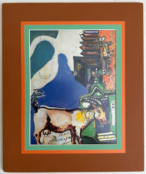 Chagall Hand-signed Print, I and the Village, Matted