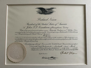 Richard Nixon Appointment Of John Eisenhower As Belgium Ambassador