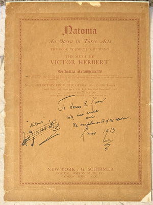 Sheet Music Cover For “Natoma” Signed By Victor Herbert