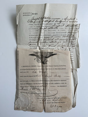 1834 U.S. Consular Invoice Liverpool Staffordshire Pottery Export To Phila.