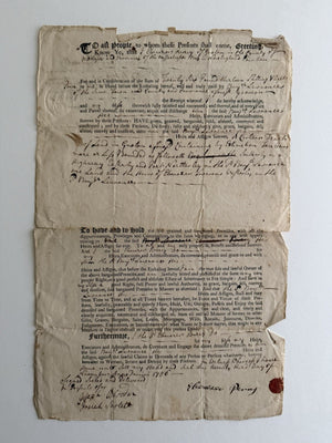 1750 Colonial Massachusetts Land Deed Groton