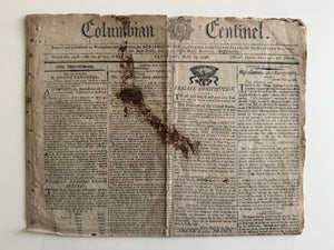 Complete Issue Of Columbian Centinal, Boston, May 18, 1798, Re USS Constitution
