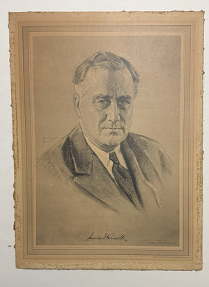 Franklin Roosevelt 1933 Sketch By Albert Rosenthall