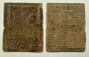 1759 Delaware Twenty Shillings Benjamin Franklin Printer