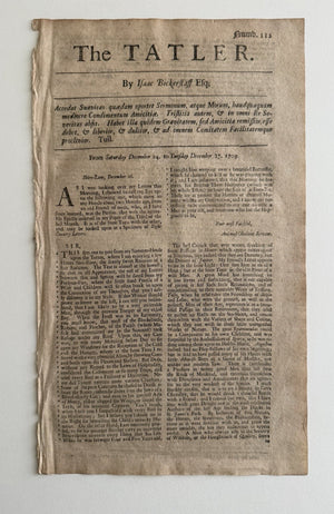 1709 The Tatler No 112 Original London Periodical Steele Addison Swift