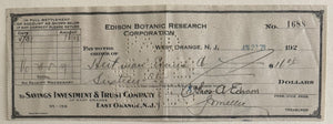 thomas edison signed check
