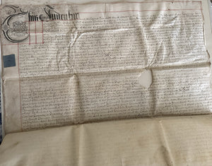 1726 Vellum Indenture Four Pages 26 X 31 Inches