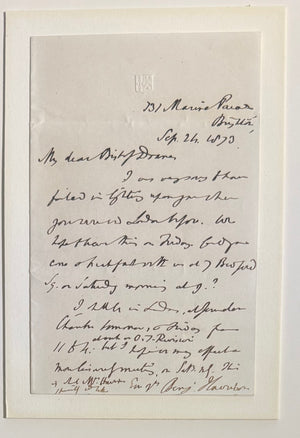 Personal Correspondence Signed By Benjamin Harrison Before Becoming President