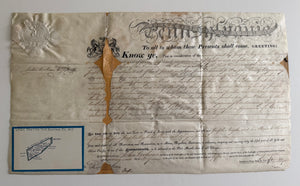 1815 Pennsylvania Land Patent – Commonwealth of Pennsylvania – Dauphin County – Embossed State Seal