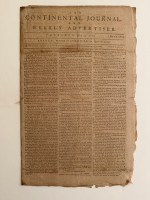 1777 Boston Continental Journal – First Anniversary of American Independence – Revolutionary War Newspaper