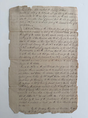 Early 19th Century Attorney's Manuscript Legal Opinion on a Will, Land Conveyance & Equity Law