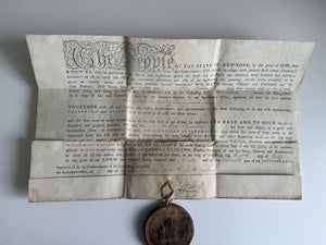 1790 New York Land Patent with Original Great Seal – Clinton