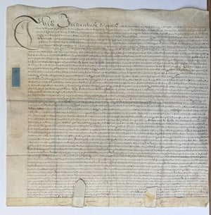 1709 Queen Anne English Vellum Indenture – Bedfordshire Land Deed – Heath & Reach – James Parratt – Original Wax Seal
