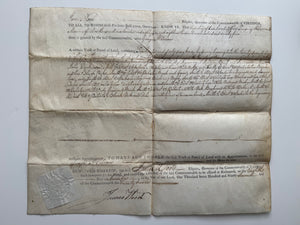 1797 Virginia Land Grant Signed by Governor James Wood – 256 Acres in Present-Day West Virginia – Original Seal