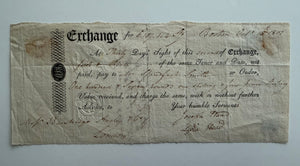1807 Boston Bill of Exchange Drawn on Baring Brothers, London – Early U.S. Banking & Commerce – Embossed Revenue Stamp
