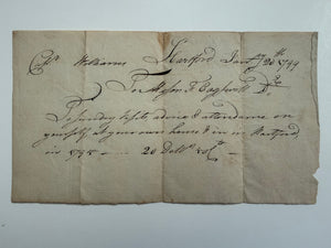 1799 ORIGINAL MEDICAL BILL — DR. MASON FITCH COGSWELL OF HARTFORD