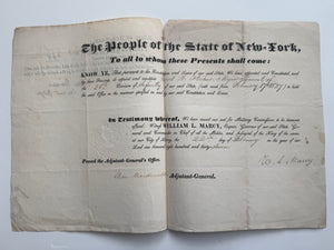 1837 NEW YORK MILITARY COMMISSION — MAJOR GENERAL GARRIT H. STRIKER — SIGNED BY GOVERNOR WILLIAM L. MARCY