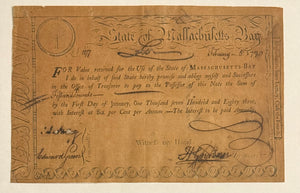 1780 Massachusetts Revolutionary War Lottery Treasury Certificate — Rattlesnake and Pine Tree — Signed by Henry Gardner
