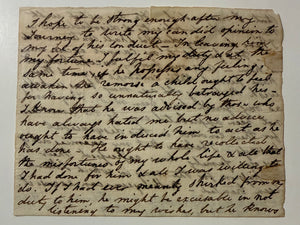 ELIZABETH PATTERSON BONAPARTE — ATTRIBUTED LETTER FRAGMENT ON FAMILY BETRAYAL AND HER SON’S INHERITANCE